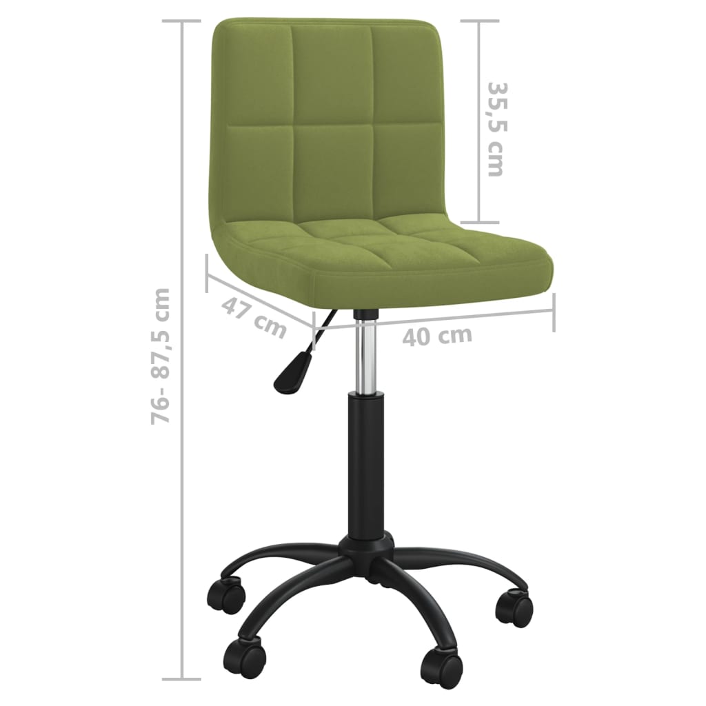 Sedia da Ufficio Girevole Verde Chiaro in Velluto | homemem39