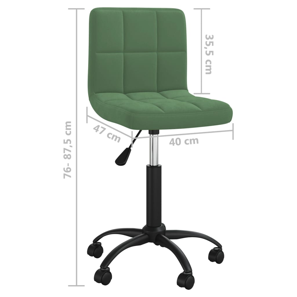 Sedia da Ufficio Girevole Verde Scuro in Velluto | homemem39