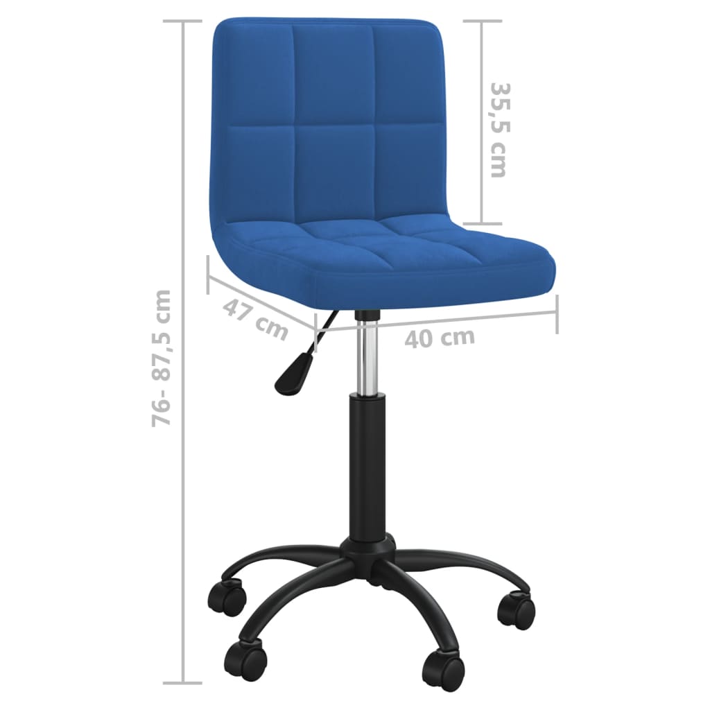 Sedia Girevole da Ufficio Blu in Velluto | homemem39
