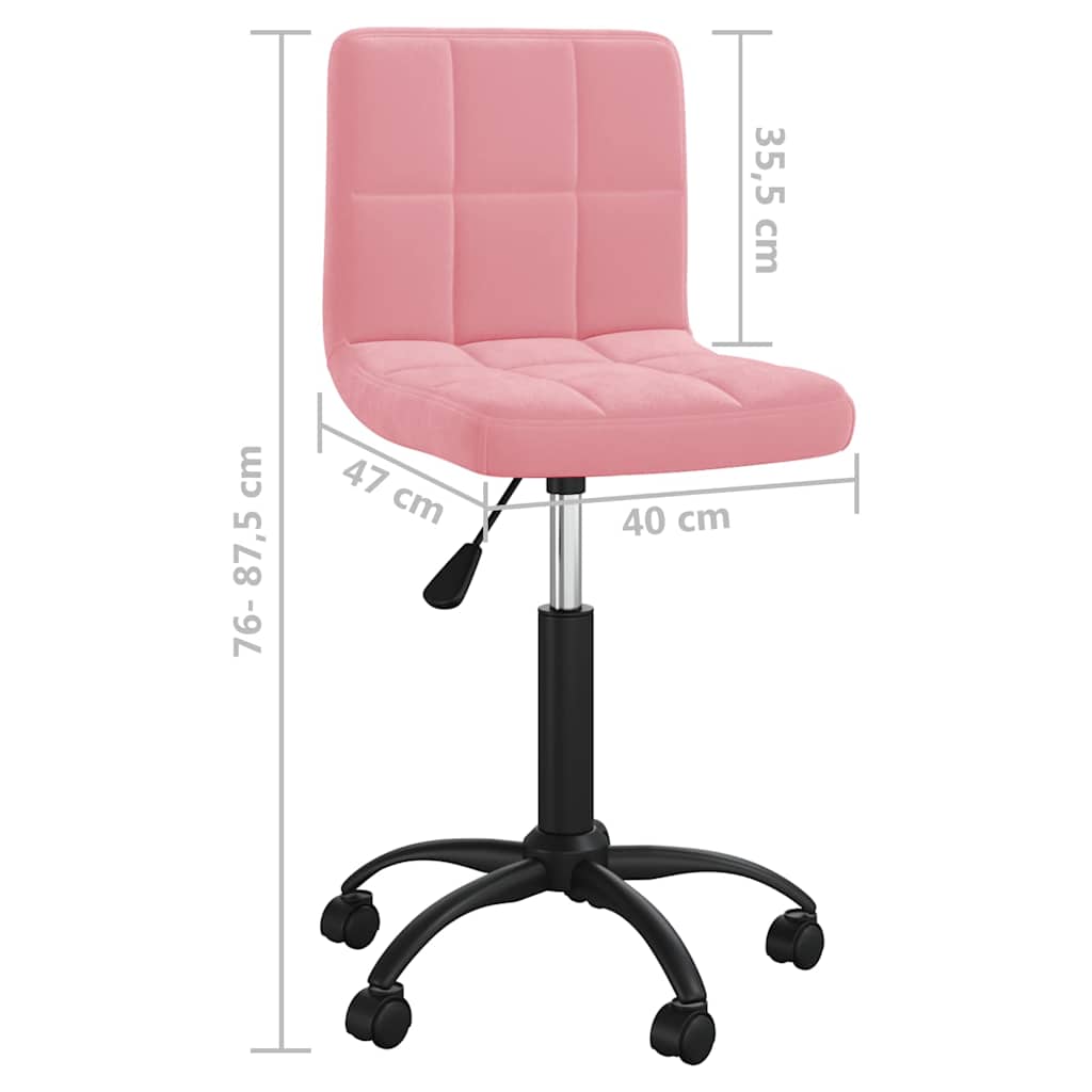 Sedia Girevole da Ufficio Rosa in Velluto | homemem39