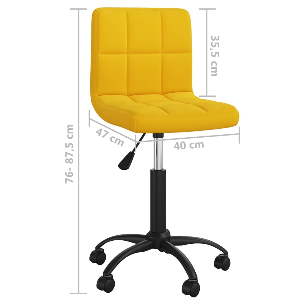 Sedia da Ufficio Girevole Giallo Senape in Velluto | homemem39