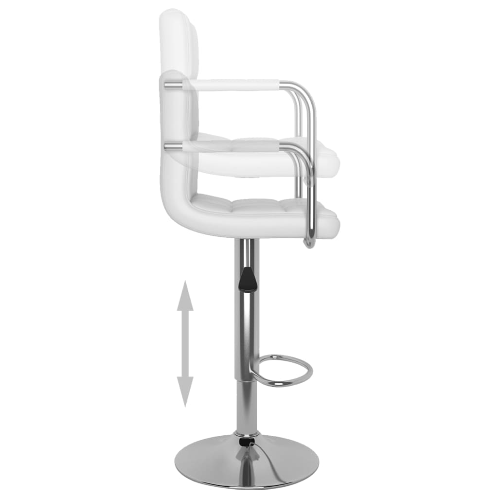 Sgabelli da Bar 2 pz Bianchi in Similpelle - homemem39