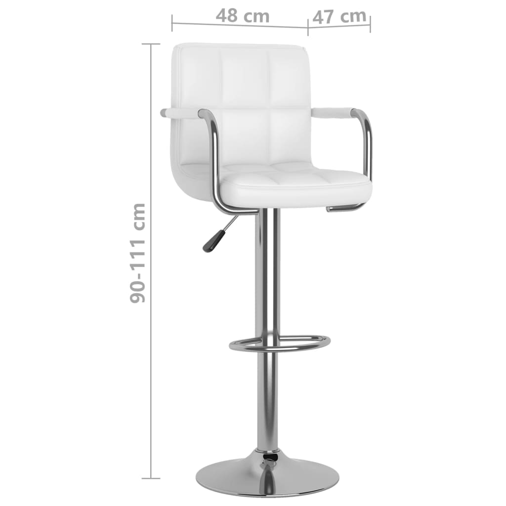 Sgabelli da Bar 2 pz Bianchi in Similpelle - homemem39
