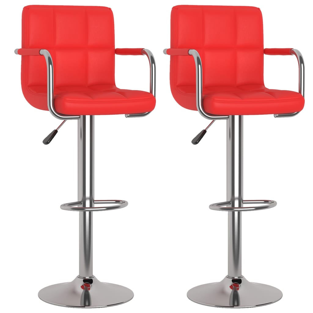 Sgabelli da Bar 2 pz Rossi in Similpelle - homemem39