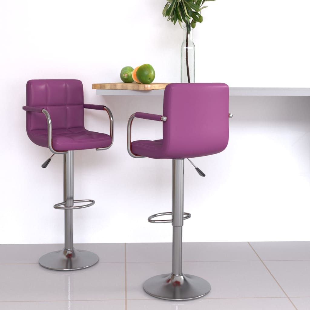 Sgabelli da Bar 2 pz Viola in Similpelle - homemem39
