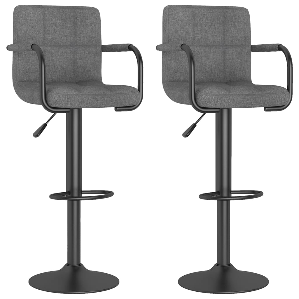 Sgabelli da Bar 2 pz Grigio Chiaro in Tessuto - homemem39