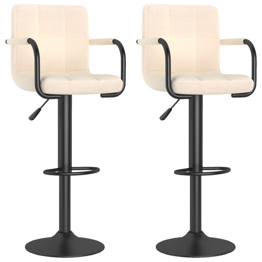 Sgabelli da Bar 2 pz Crema in Tessuto - homemem39
