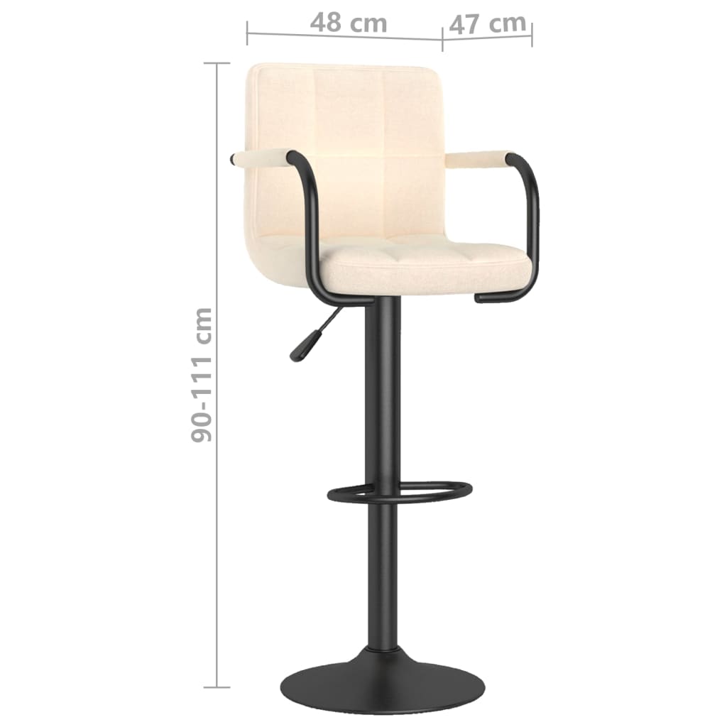 Sgabelli da Bar 2 pz Crema in Tessuto - homemem39