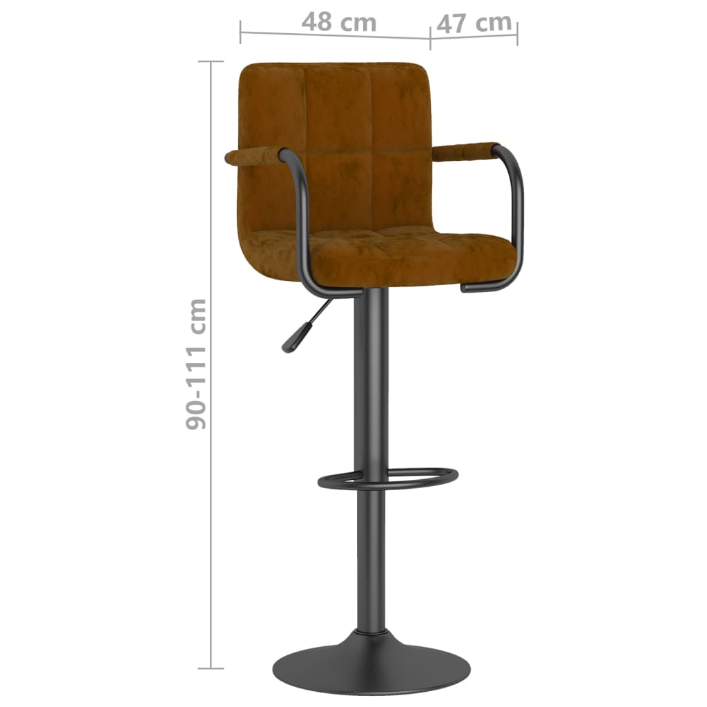 Sgabelli da Bar 2 pz Marroni in Velluto - homemem39