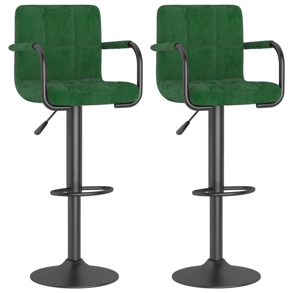Sgabelli da Bar 2 pz Verde Scuro in Velluto - homemem39