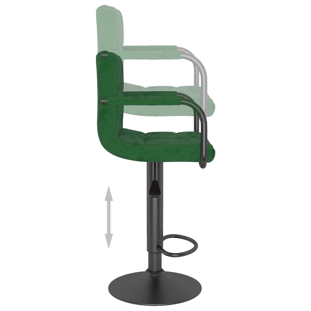 Sgabelli da Bar 2 pz Verde Scuro in Velluto - homemem39