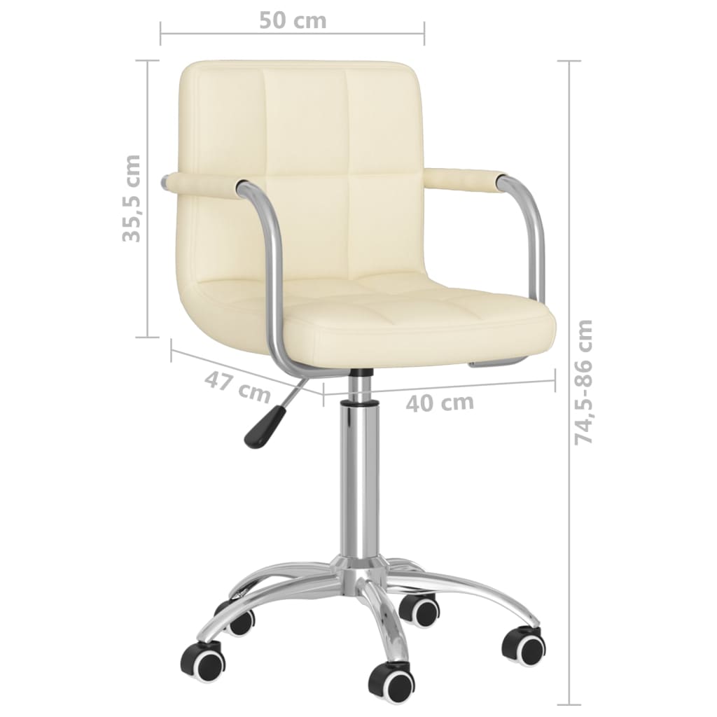 Sedia da Ufficio Girevole Crema in Tessuto | homemem39