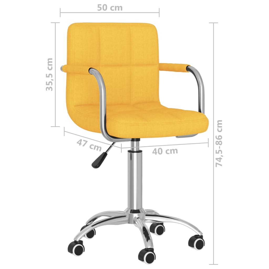 Sedia da Ufficio Girevole Giallo Senape in Tessuto | homemem39
