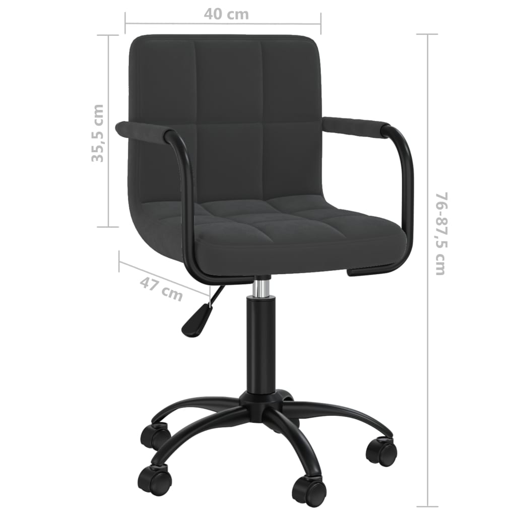 Sedia Girevole da Ufficio Nera in Velluto | homemem39