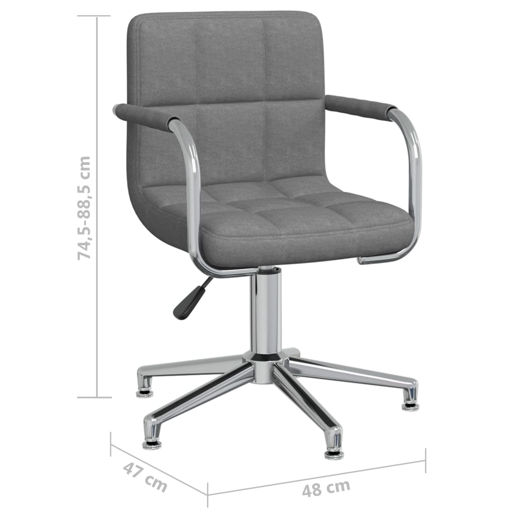 Sedia da Ufficio Girevole Grigio Chiaro in Tessuto | homemem39