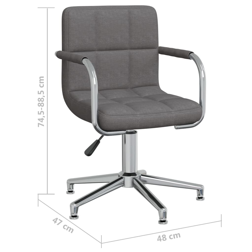 Sedia da Ufficio Girevole Grigio Scuro in Tessuto | homemem39