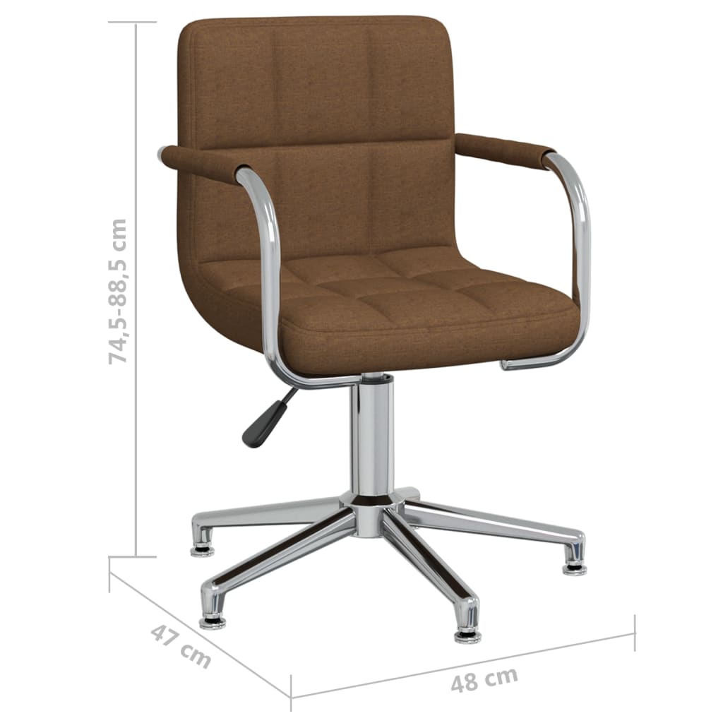 Sedia Girevole da Ufficio Marrone in Tessuto - homemem39