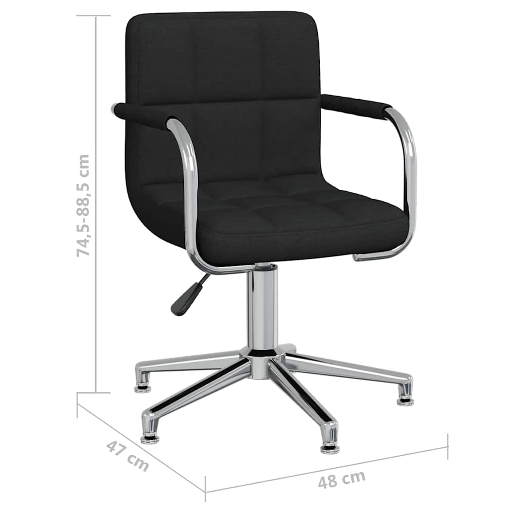 Sedia da Ufficio Girevole Nera in Tessuto | homemem39