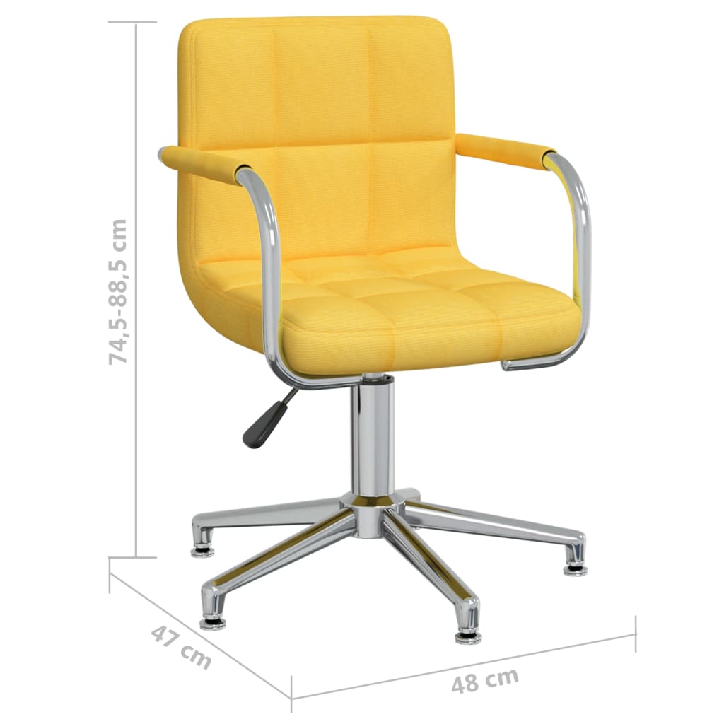 Sedia da Ufficio Girevole Giallo Senape in Tessuto | homemem39