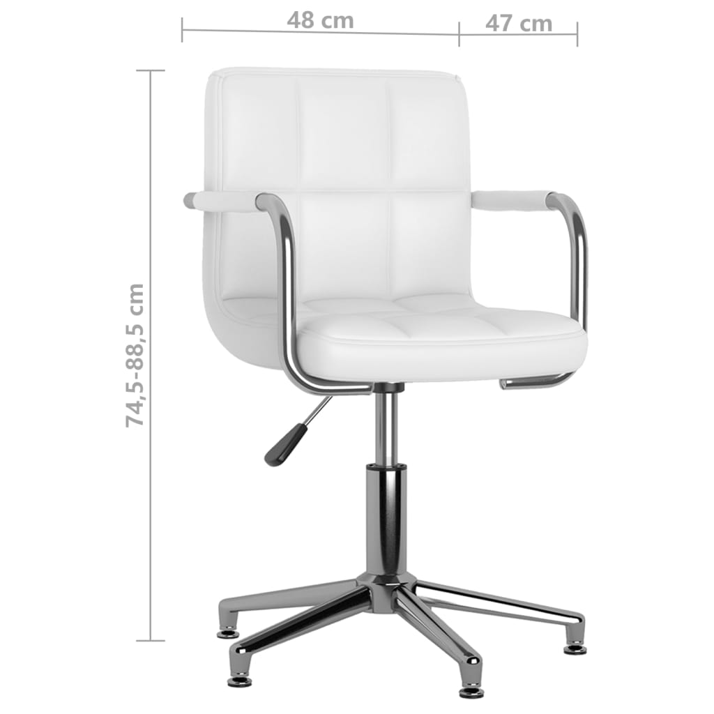 Sedia da Ufficio Girevole Bianca in Similpelle | homemem39