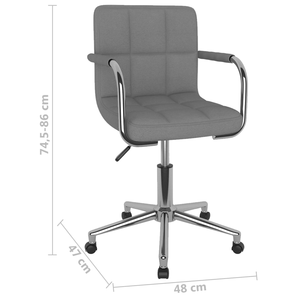 Sedia da Ufficio Girevole Grigio Chiaro in Tessuto | homemem39