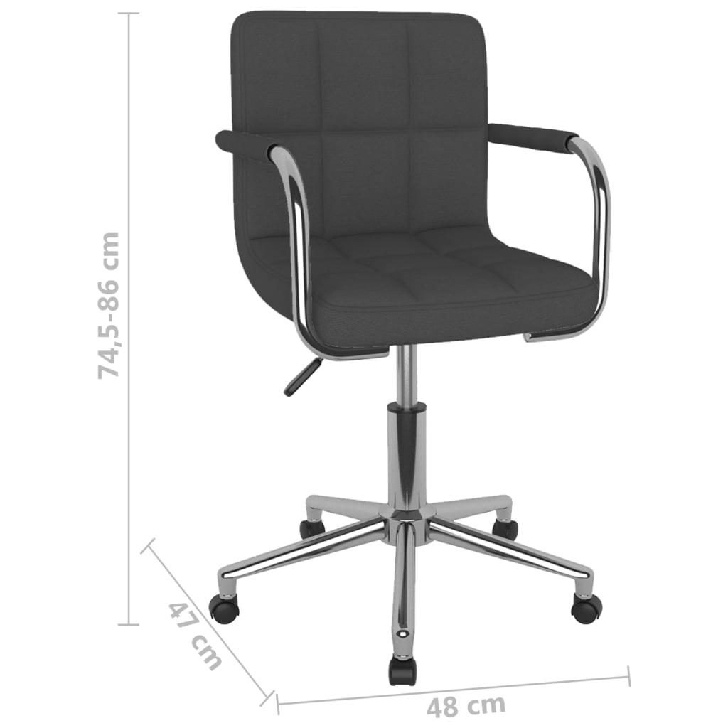 Sedia da Ufficio Girevole Grigio Scuro in Tessuto - homemem39