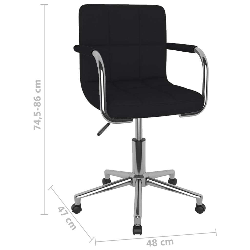 Sedia Girevole da Ufficio Nera in Tessuto | homemem39