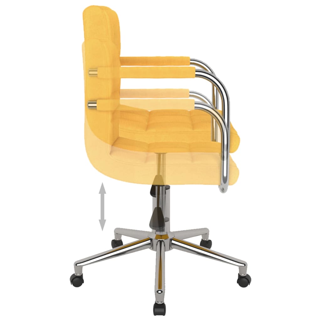 Sedia da Ufficio Girevole Giallo Senape in Tessuto - homemem39