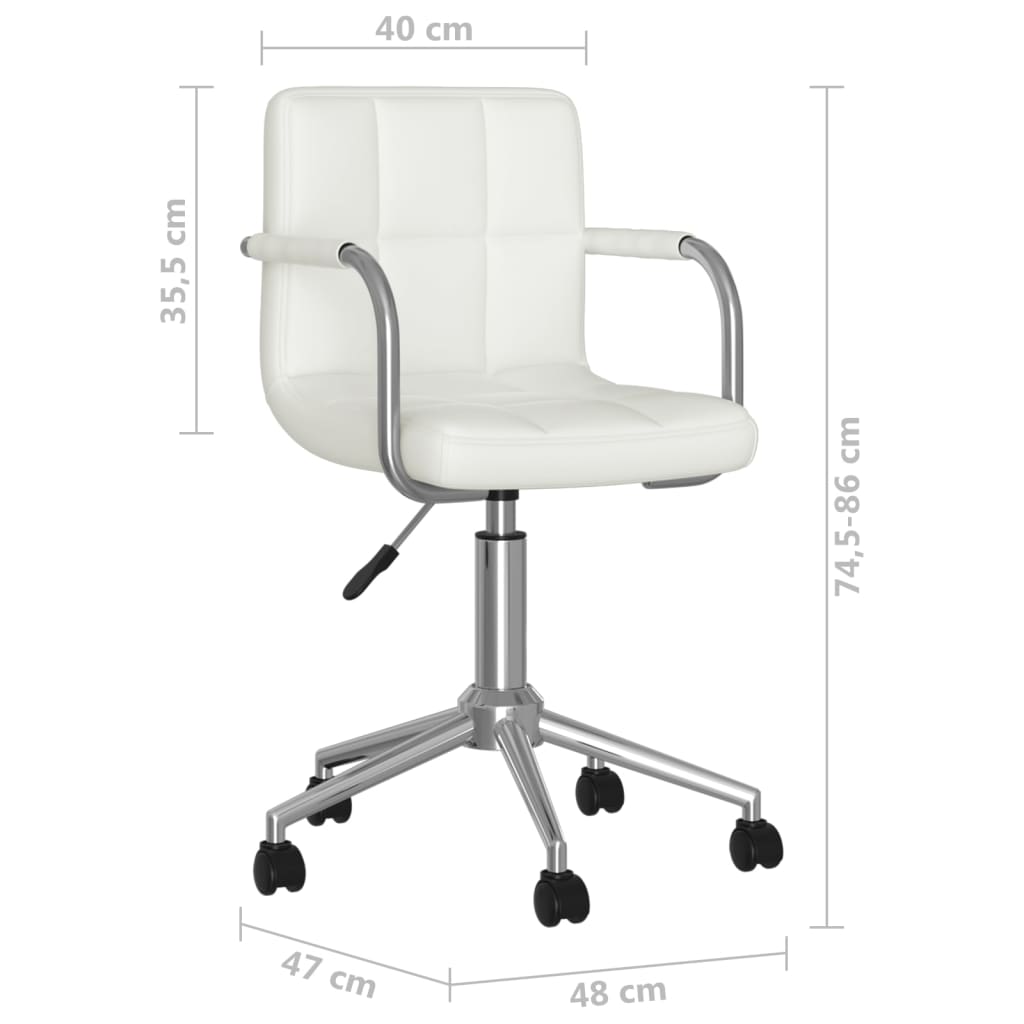 Sedia da Ufficio Girevole Bianca in Similpelle | homemem39