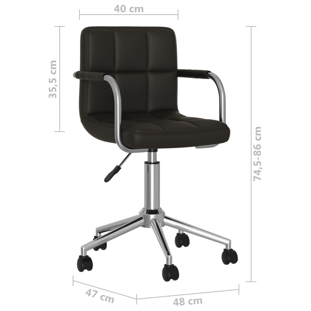 Sedia da Ufficio Girevole Nera in Similpelle | homemem39