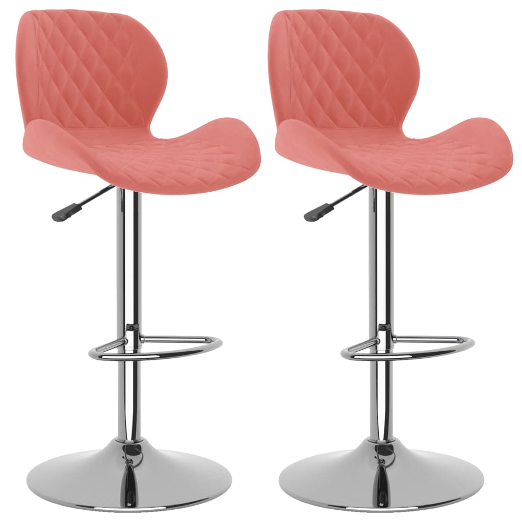 Sgabelli da Bar 2 pz Rosa in Velluto - homemem39