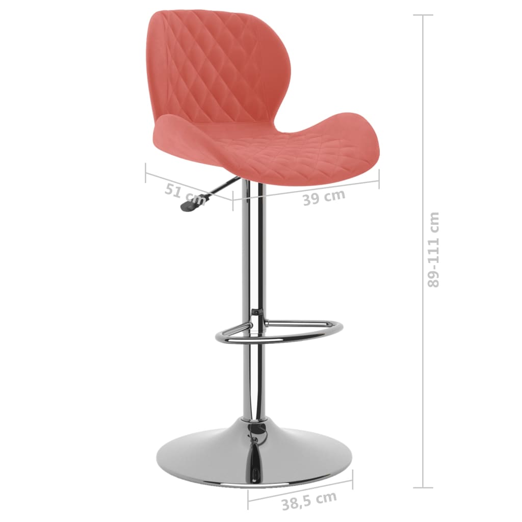Sgabelli da Bar 2 pz Rosa in Velluto - homemem39