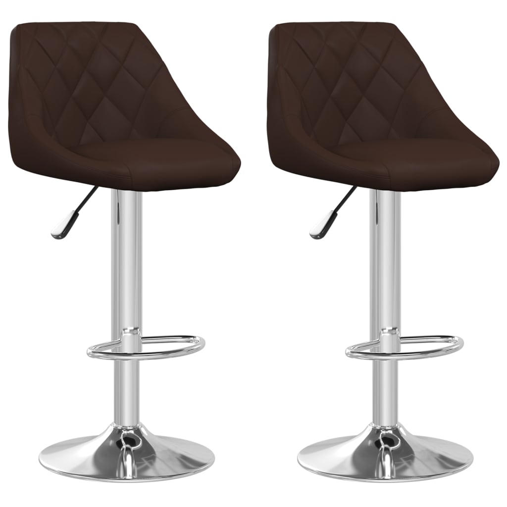 Sgabelli da Bar 2 pz Marroni in Similpelle - homemem39