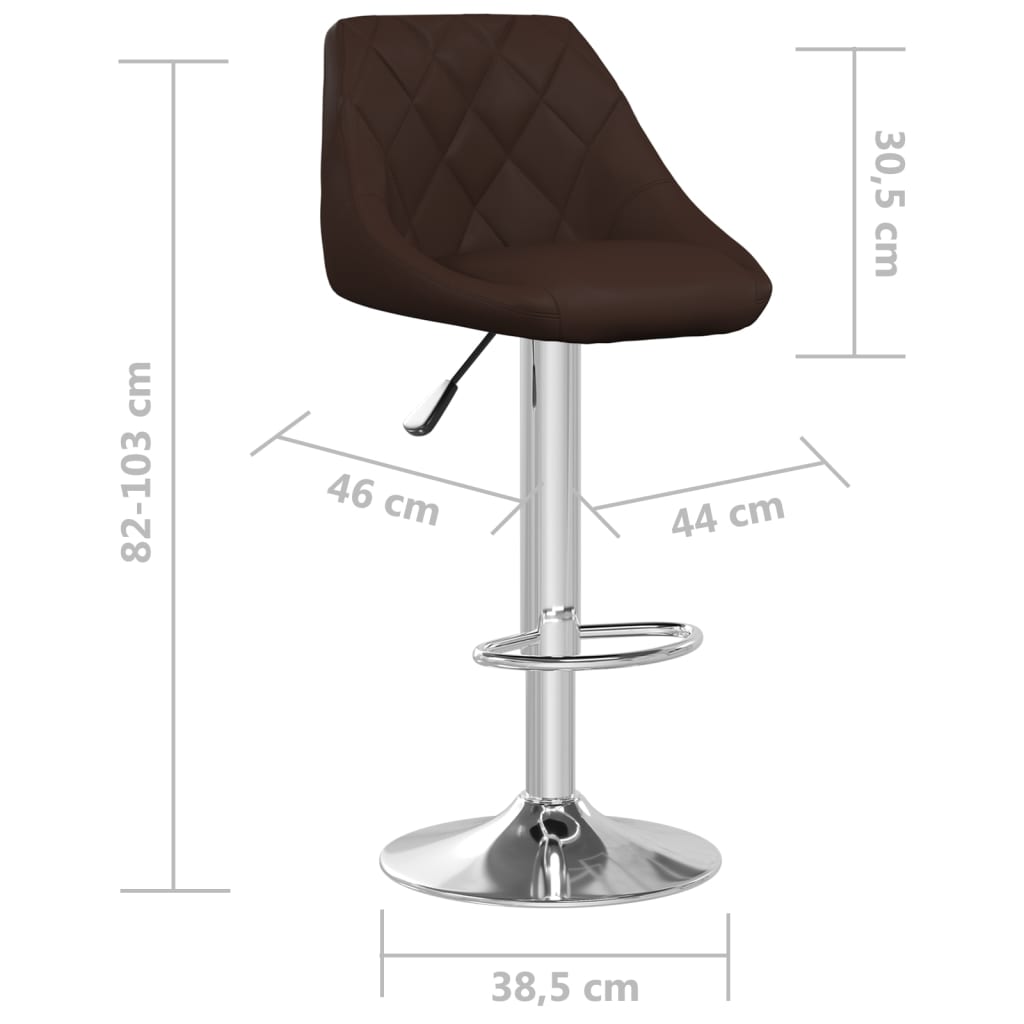 Sgabelli da Bar 2 pz Marroni in Similpelle - homemem39