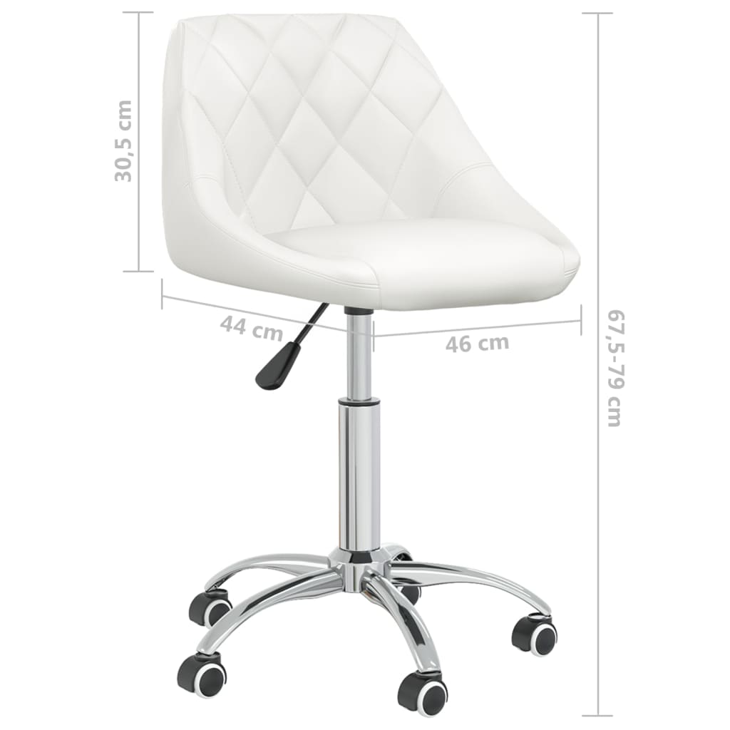 Sedia da Ufficio Girevole Bianca in Similpelle | homemem39