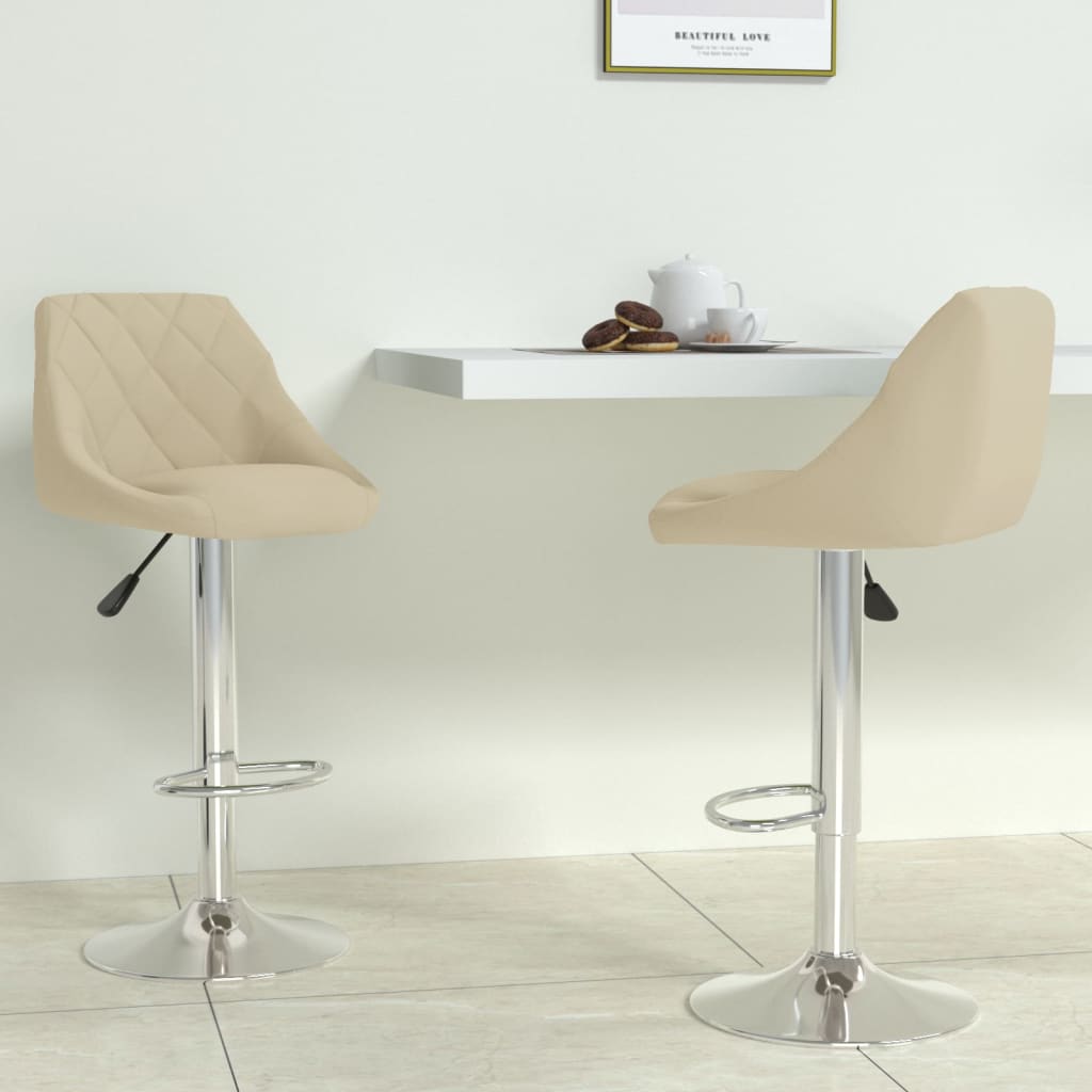 Sgabelli da Bar 2 pz Crema in Velluto - homemem39