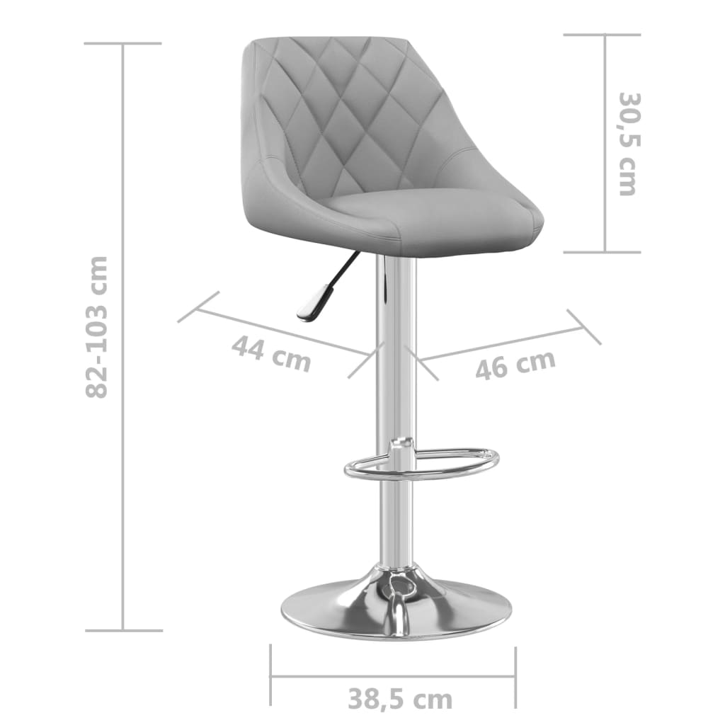 Sgabelli da Bar 2 pz Grigio Chiaro in Velluto - homemem39