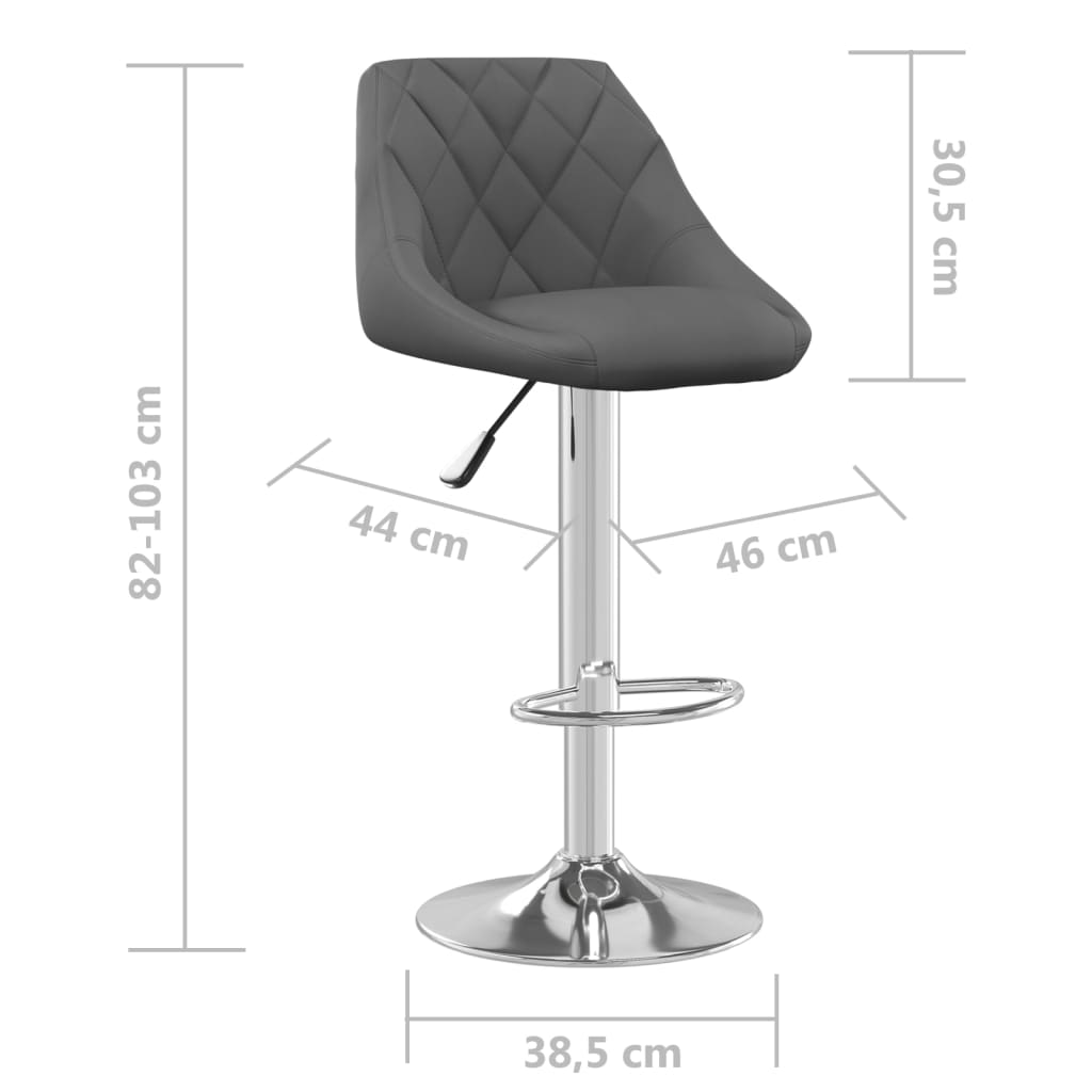 Sgabelli da Bar 2 pz Grigio Scuro in Velluto - homemem39