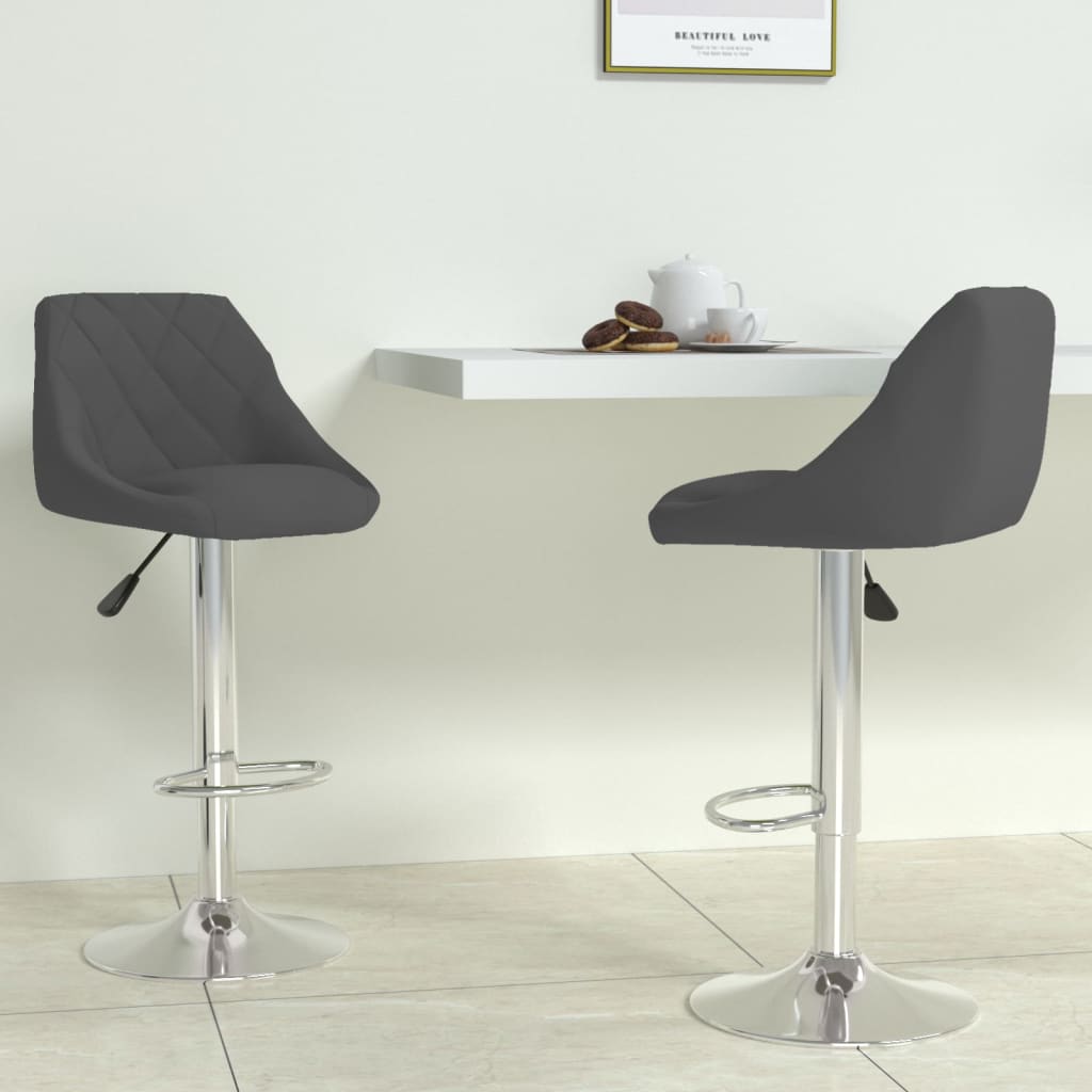 Sgabelli da Bar 2 pz Grigio Scuro in Velluto - homemem39