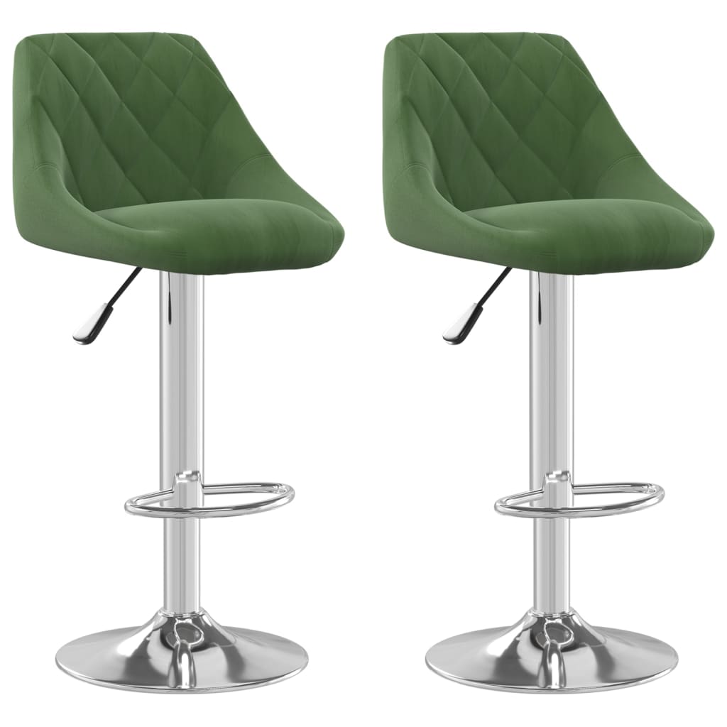 Sgabelli da Bar 2 pz Verde Scuro in Velluto - homemem39