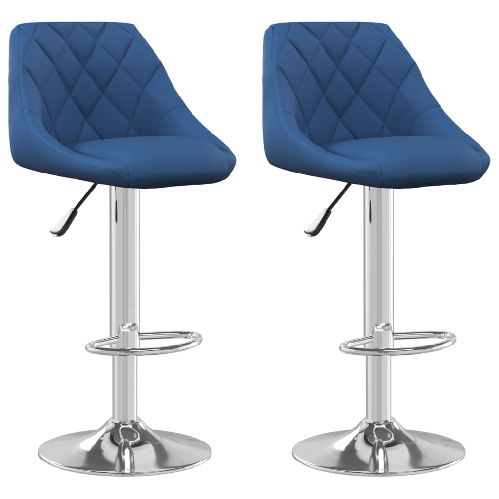 Sgabelli da Bar 2 pz Blu in Velluto - homemem39