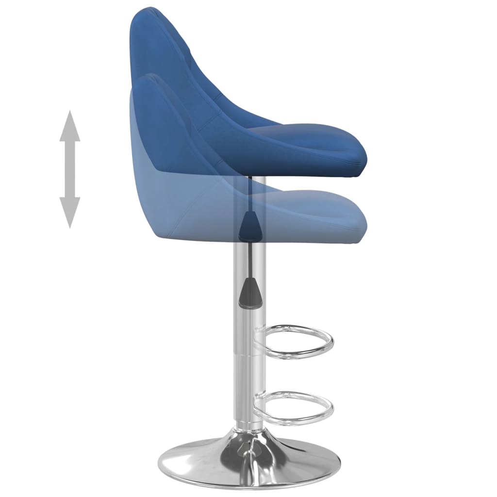 Sgabelli da Bar 2 pz Blu in Velluto - homemem39