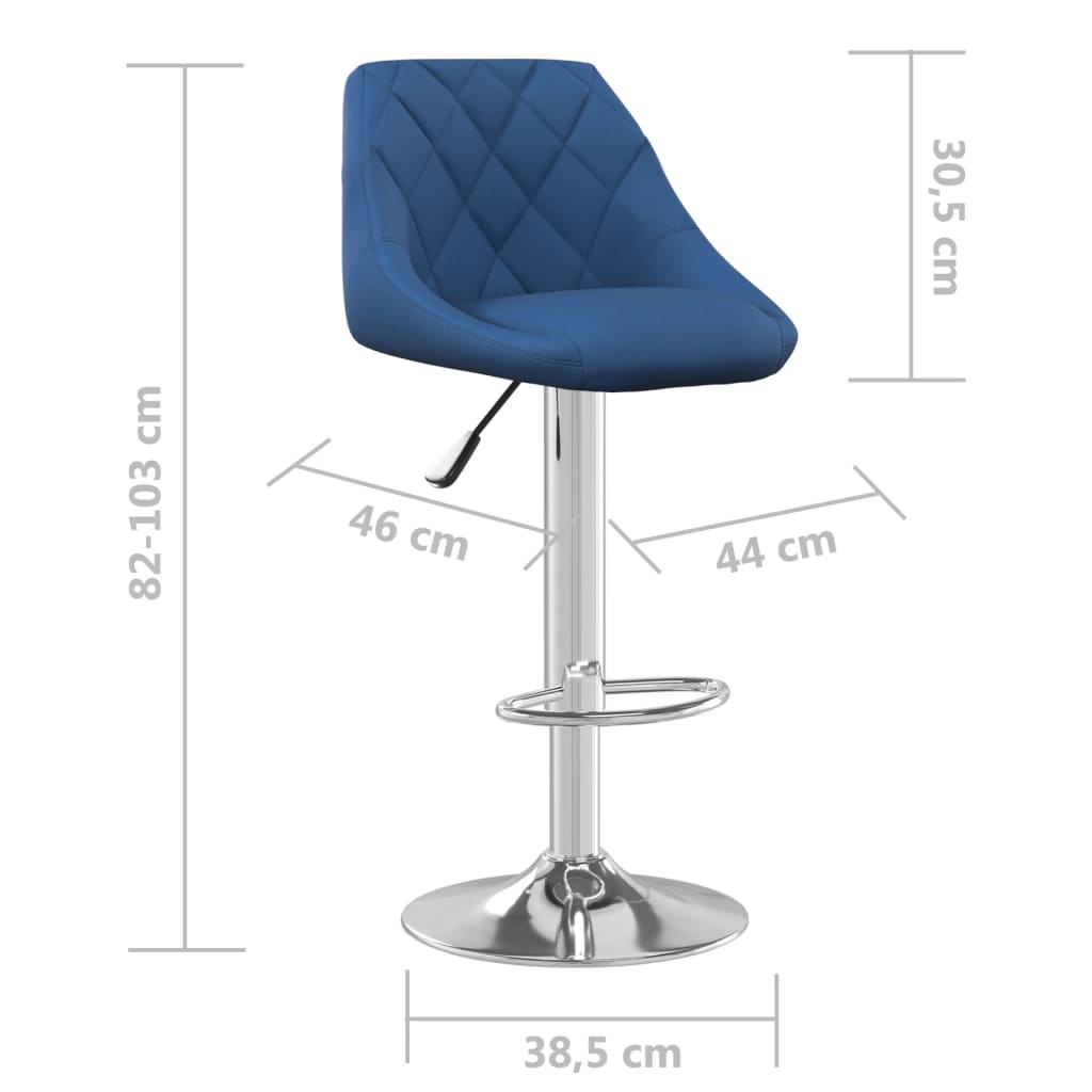 Sgabelli da Bar 2 pz Blu in Velluto - homemem39