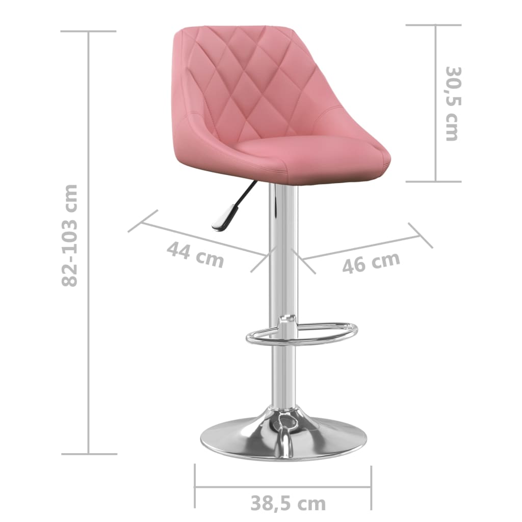 Sgabelli da Bar 2 pz Rosa in Velluto - homemem39