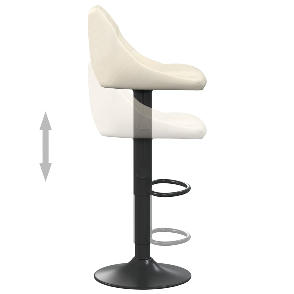 Sedie da Bar 2 pz Crema in Velluto - homemem39