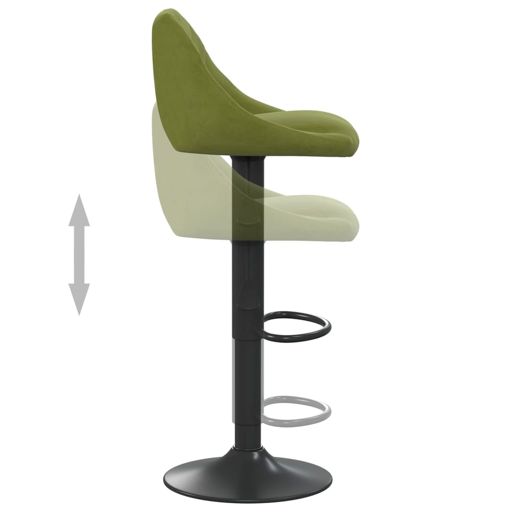 Sgabelli da Bar 2 pz Verde Chiaro in Velluto - homemem39