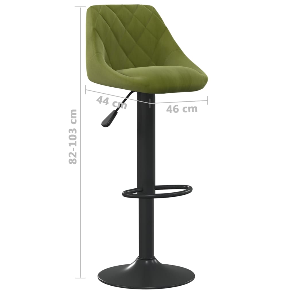 Sgabelli da Bar 2 pz Verde Chiaro in Velluto - homemem39