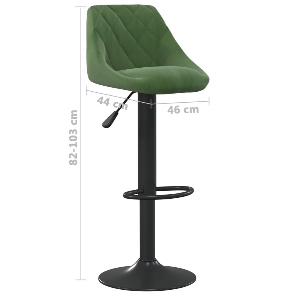 Sgabelli da Bar 2 pz Verde Scuro in Velluto - homemem39