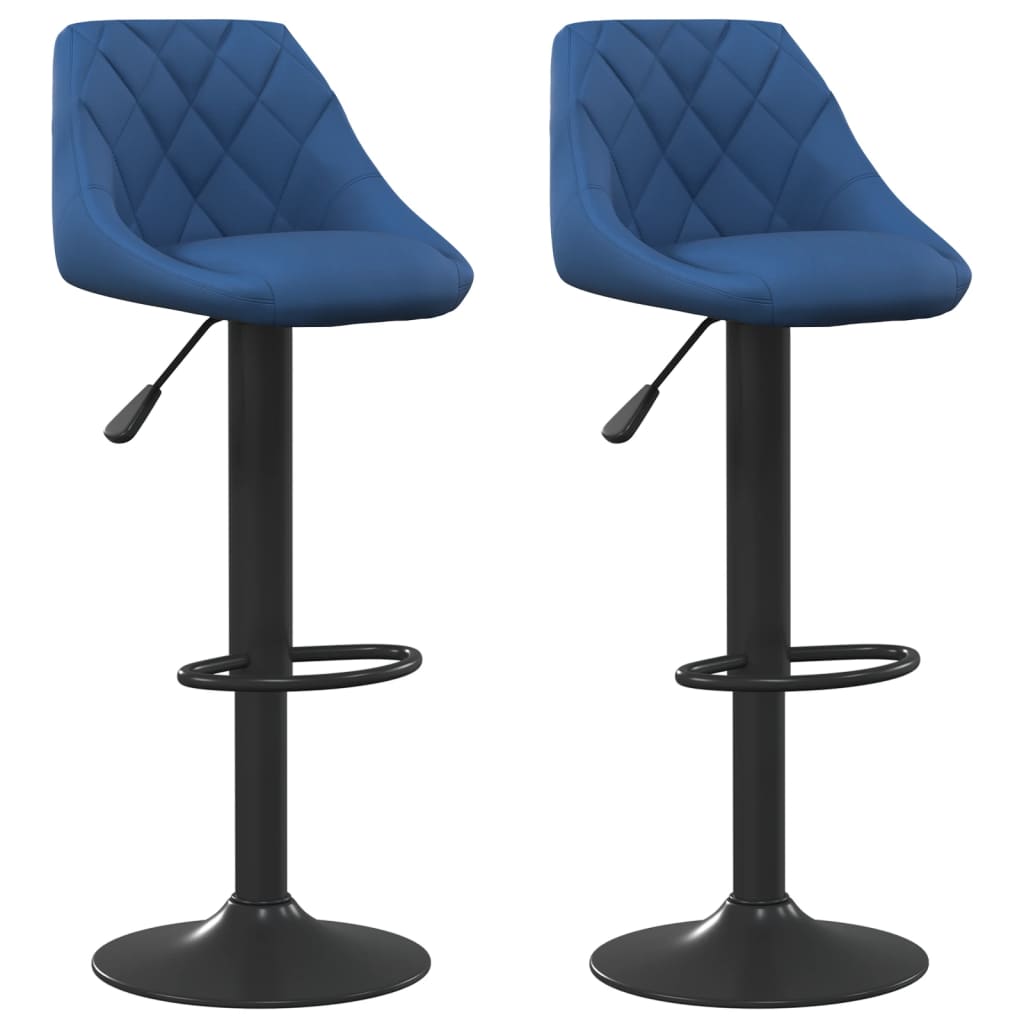 Sgabelli da Bar 2 pz Blu in Velluto - homemem39