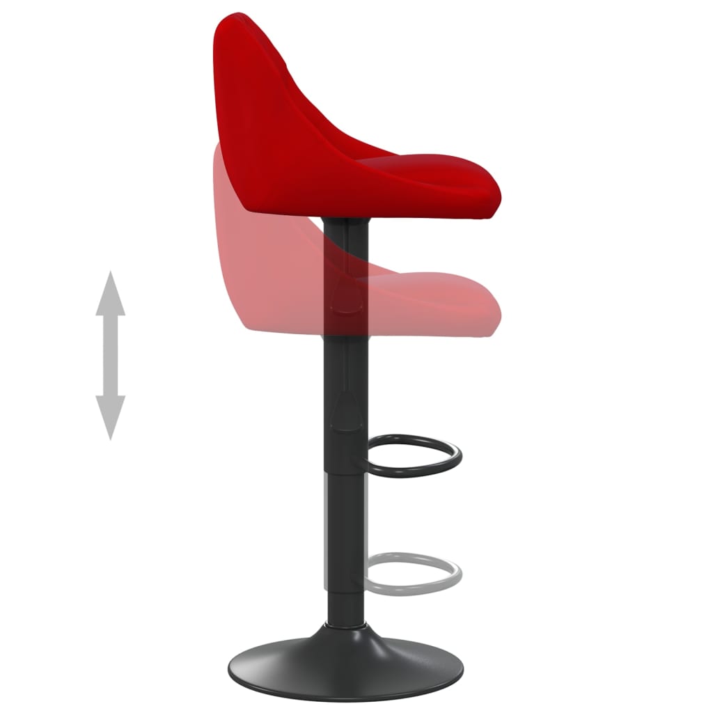 Sgabelli da Bar 2 pz Rosso Vino in Velluto - homemem39